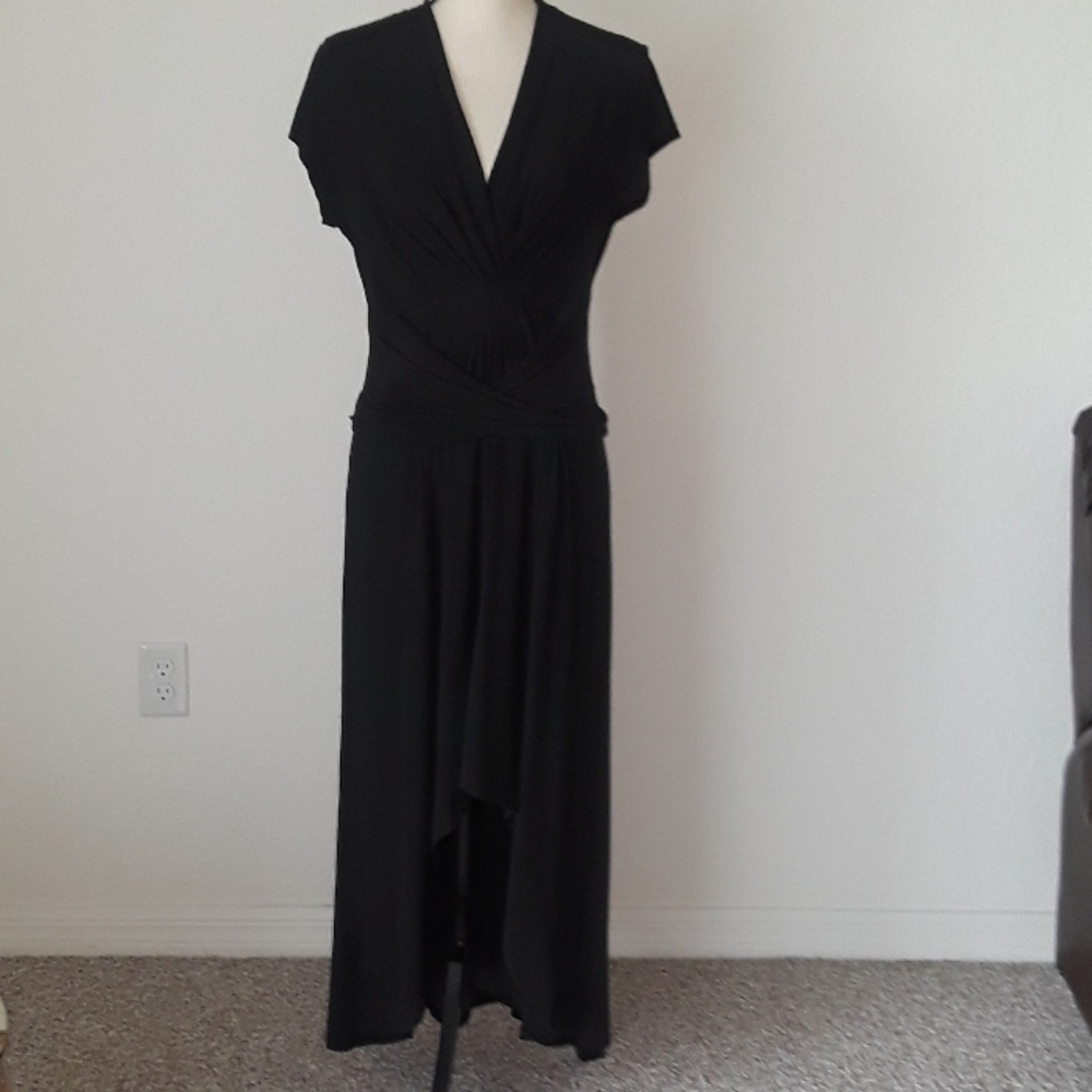 IMAN Black Long Evening Dress